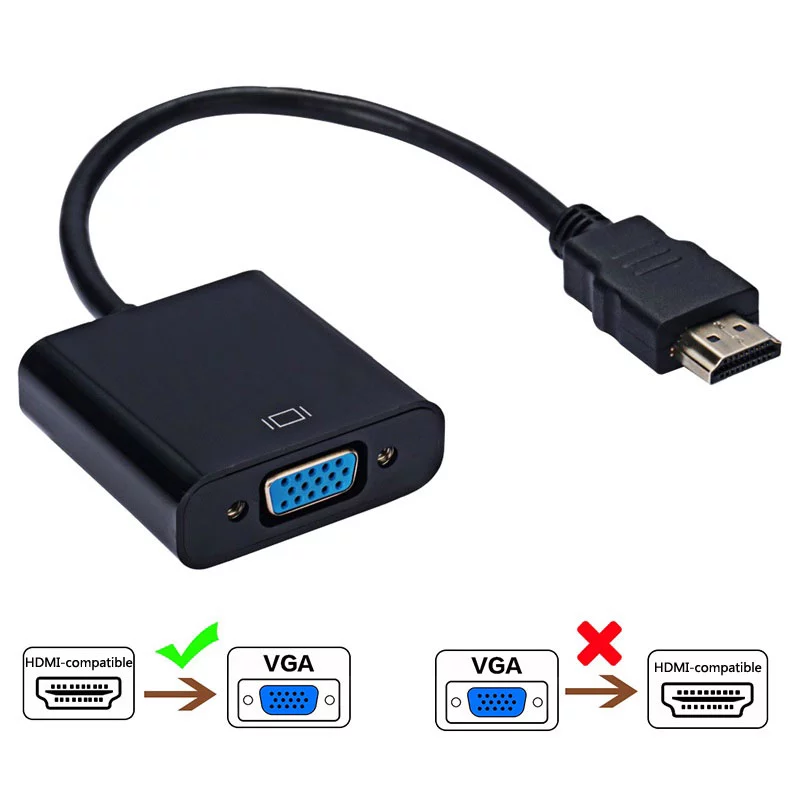 Adaptador 1080P HDMI-compatible to VGA Adapter For Xbox PS4 PC